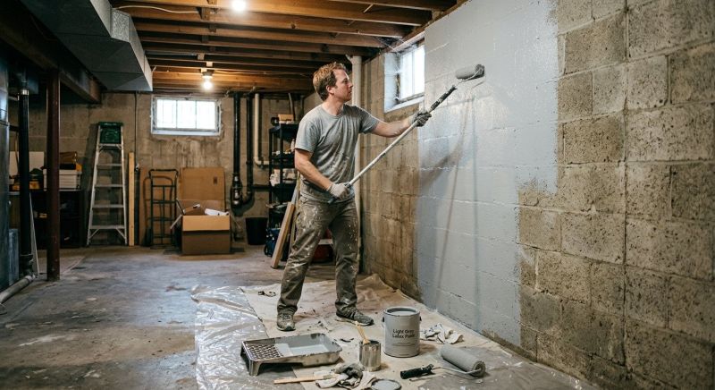 Basement Wall Painting in Wilmington, NC