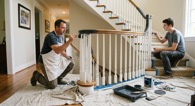 Interior Railing Painting in Waco, TX