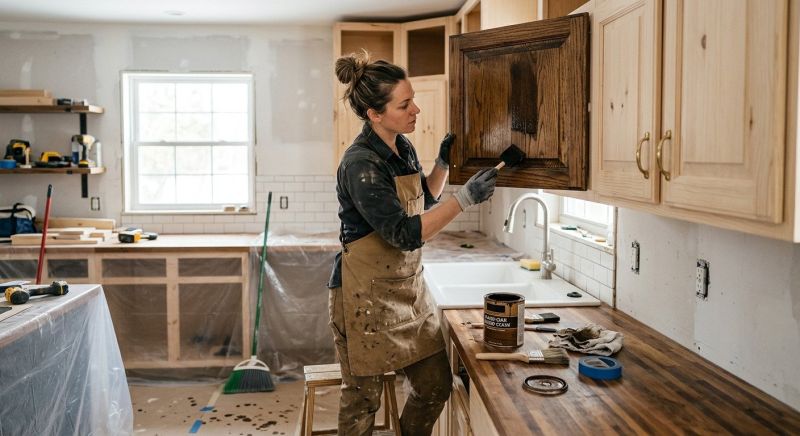 Kitchen Cabinet Staining in Muncie, IN