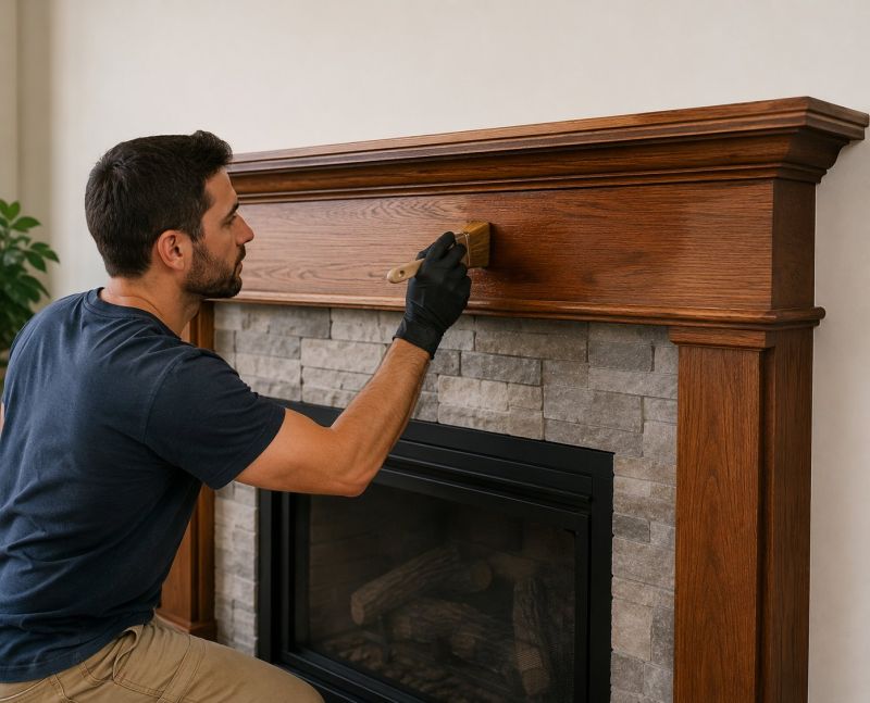 Wood Mantel Staining in Waco, TX