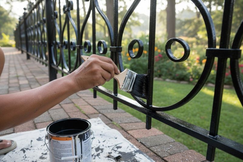 Aluminum Fence Painting in Waco, TX