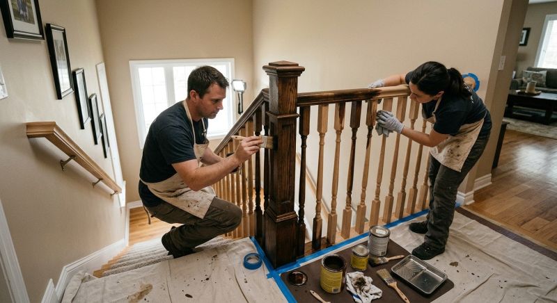Bannister Staining in Kansas City, KS