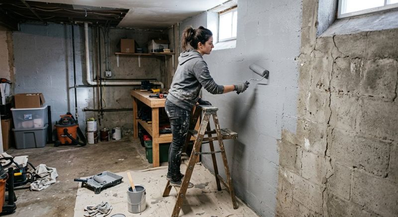 Basement Wall Painting in Wilmington, NC