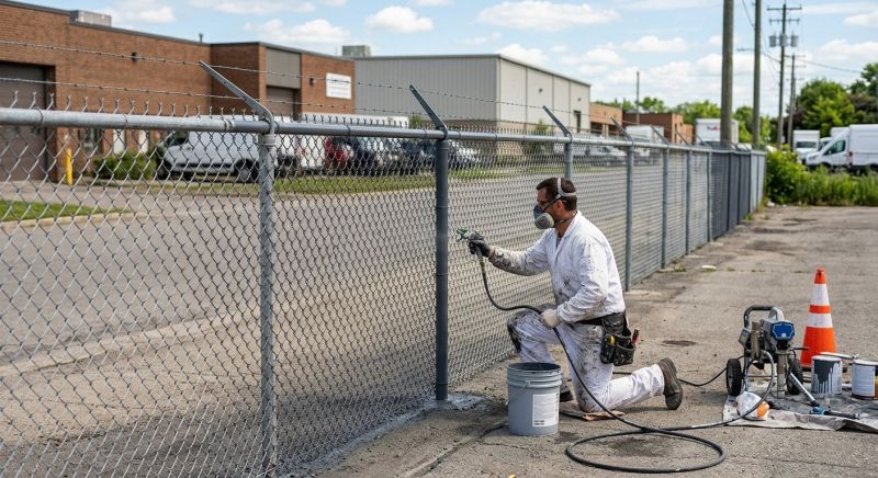 Commercial Fence Painting in Longmont, CO