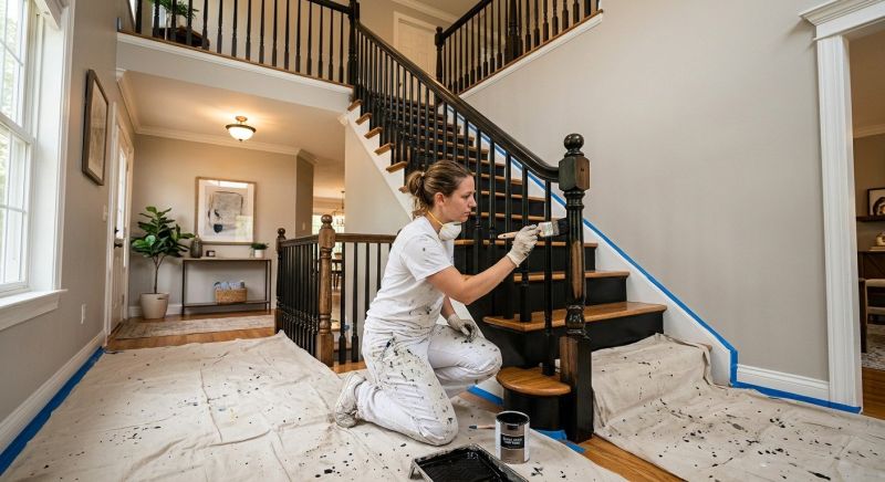 Interior Railing Painting in Wilmington, NC