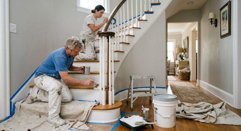 Interior Railing Painting in Wilmington, NC