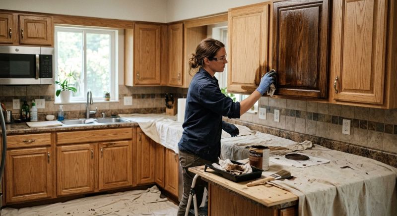 Kitchen Cabinet Staining in Carmel, IN