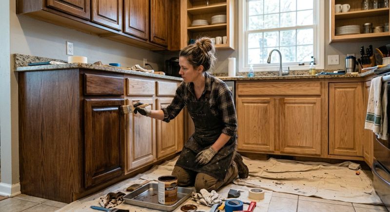 Kitchen Cabinet Staining in Carmel, IN