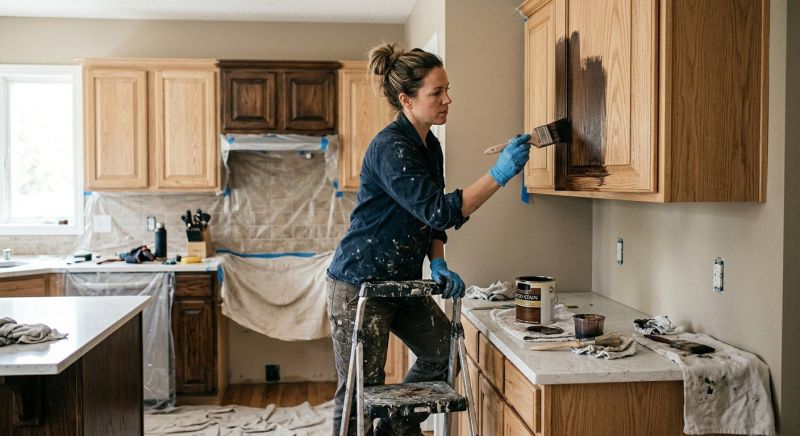 Kitchen Cabinet Staining in Lafayette, IN