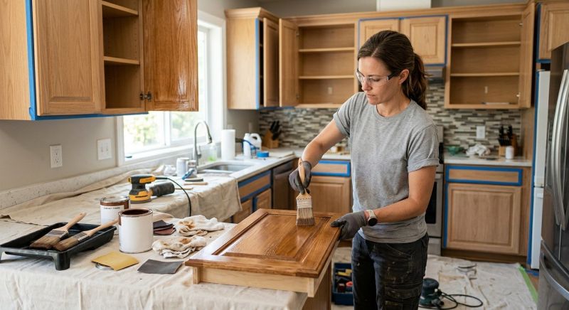 Kitchen Cabinet Staining in Lafayette, IN