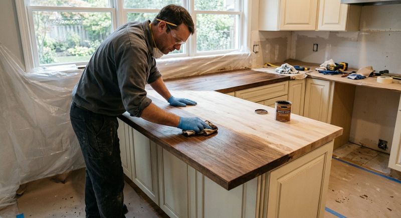 Wood Countertop Staining in Waco, TX