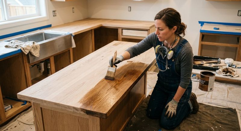 Wood Countertop Staining in Waco, TX
