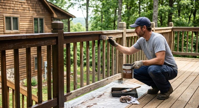 Wood Handrail Staining in Waco, TX