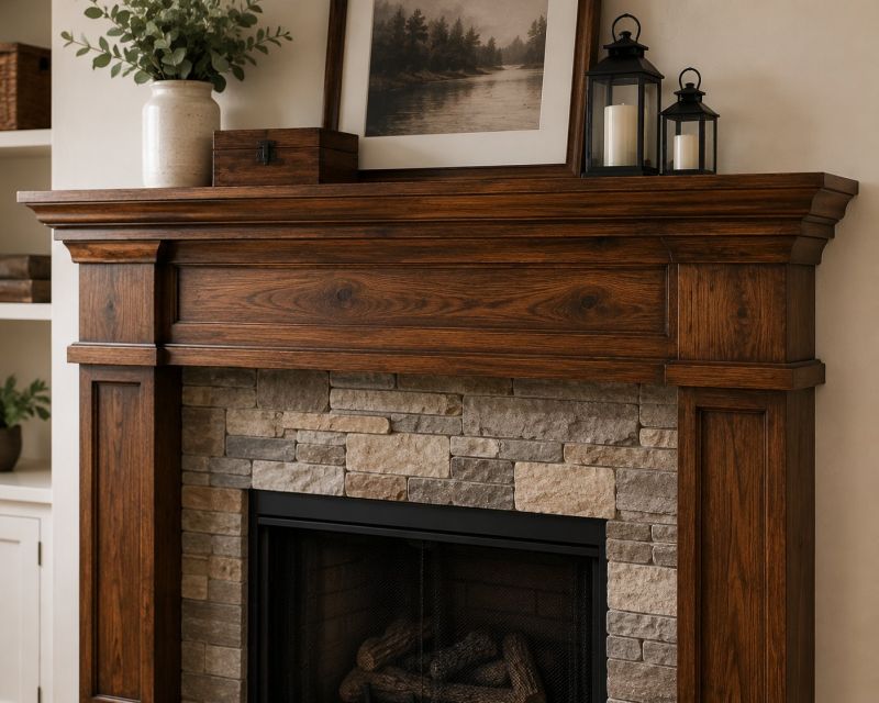 Wood Mantel Staining in Waco, TX